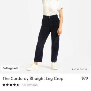 Everlane Corduroy straight leg crop Navy 00